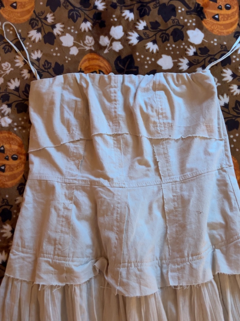 Free People Cream Tiered Skort with Spaghetti Straps
